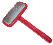 Mark II-Small Red GroomGrip Slicker Brush